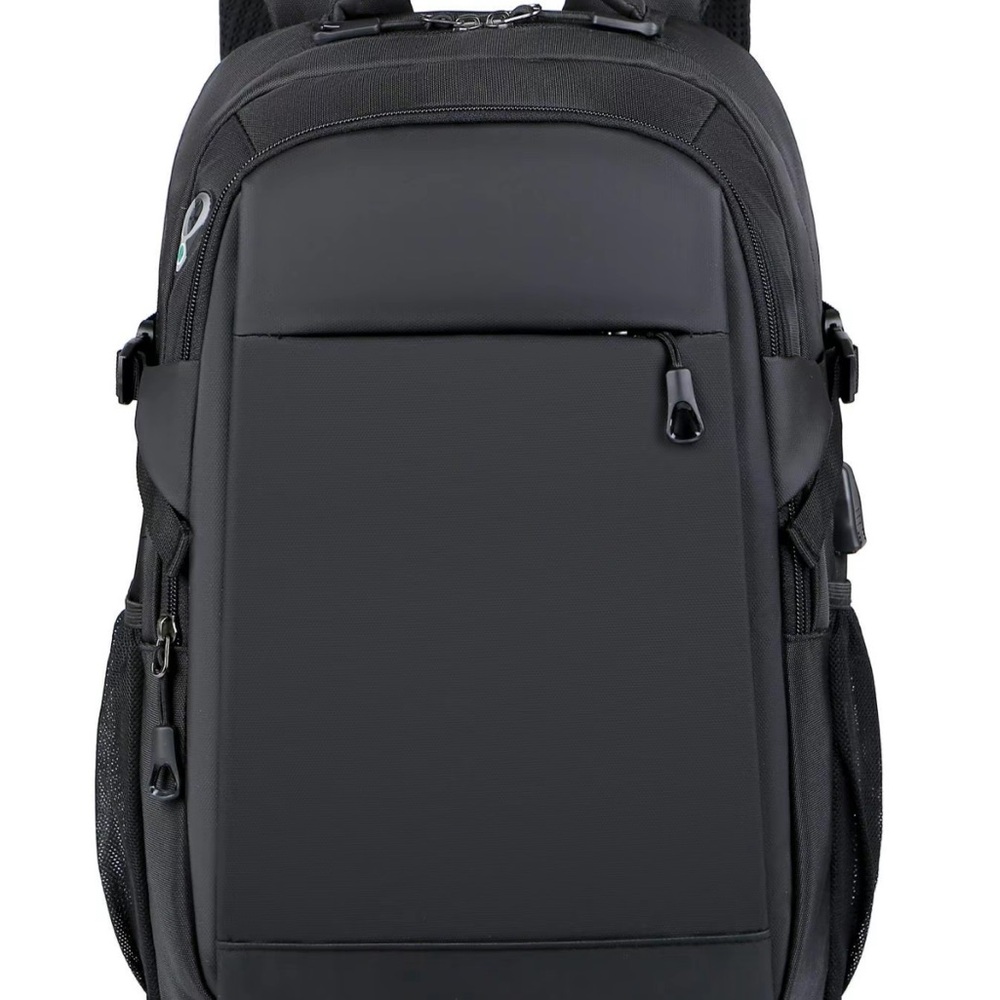 Black Men's Backpack with USB outlet
